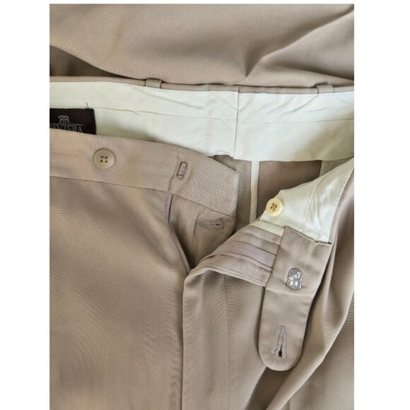 Riviera Sport Dress Pants Mens 35 x 30.5 Beige Double pleated Made in Canada - Picture 7 of 9